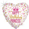 Glitter Birthday Princess Holographic 18" Heart
